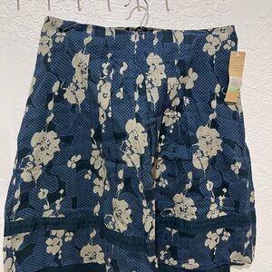 DKNY Blue Floral Midi Skirt (crinoline)